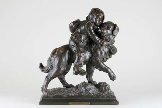“The Sculpture St. Bernard.” Adrien Étienne Gaudez (1845 - 1902) Bronze Molding Animalistic конец 19 века - photo 2