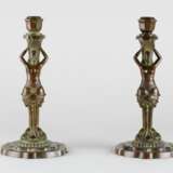 “Pair candlesticks in art Deco style.” Bronze Molding Art deco (1920-1939) Allegory Austria первая треть 20 века. - photo 1