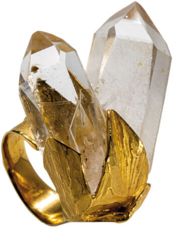 Goldring mit BergkristallStufe - photo 1