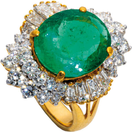 Hochwertiger Smaragdring mit Diamanten - фото 1