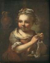 Strickendes Mädchen