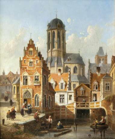 Émile de Cauwer. Ansicht von Mechelen mit Notre Dame de Hanswijk - фото 1