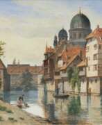 August Fischer. Nürnberg, Blick von der Insel Schütt zur Synagoge