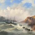 Englischer Schaufelraddampfer vor einer Steilküste - Auction archive