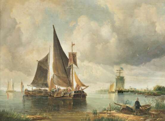 Niederländischer Meister. Schiffe an der Küste - Foto 1