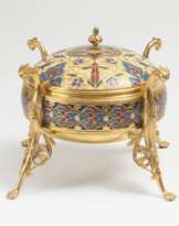 Exzellentes Napoléon III. Cloisonné-Deckelgefäß mit Arabesken-Dekor