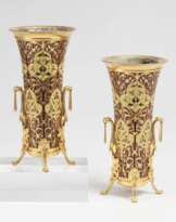 Paar Napoléon III. Cloisonné-Trompetenvasen