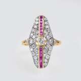 Zierlicher Jugendstil Diamant-Rubin-Ring - photo 1