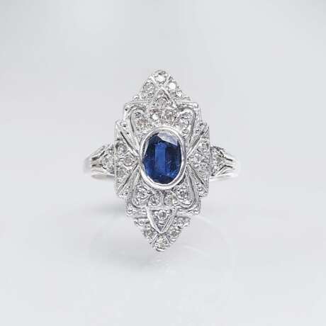 Diamant-Saphir-Ring in Jugendstil-Manier - photo 1