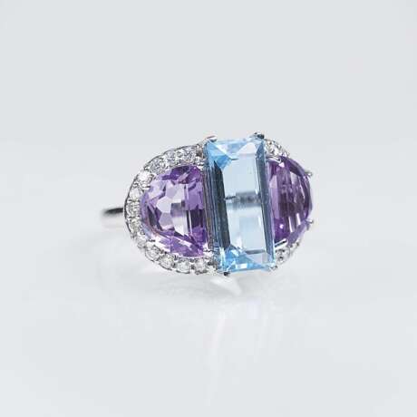 Aquamarin-Amethyst-Ring - Foto 1