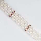 Perlen-Armband mit hochfeinem Rubin-Brillant-Besatz - photo 1