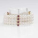 Perlen-Armband mit hochfeinem Rubin-Brillant-Besatz - photo 2