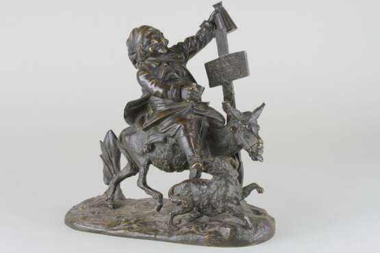“The sculpture the Drunkard riding a donkey” Европа Bronze Molding Everyday life 19 век - photo 1