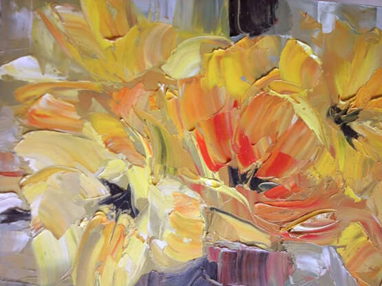 «tulipes jaunes» Toile Peinture à l'huile Expressionnisme Nature morte 2019 - photo 2