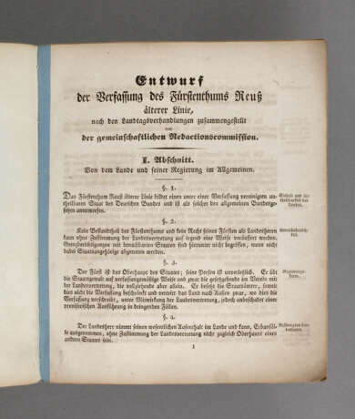 Entwurf der Verfassung des Fürstenthums Reuß - photo 1