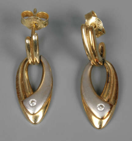 Paar Ohrringe mit Diamanten - Foto 1