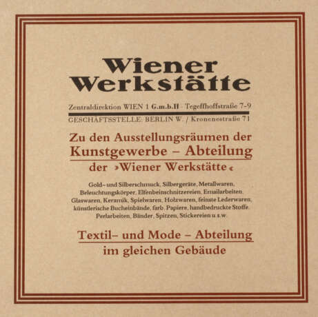Werbeanzeige Wiener Werkstätte - photo 1
