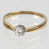 antiker Diamant Solitär Ring - Gelbgold 585 - фото 1
