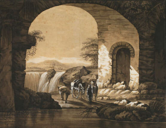 T. Vogel, Landschaft mit Wasserfall - фото 1