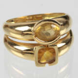 Doppelring mit Citrin - Gelbgold 750 - фото 1