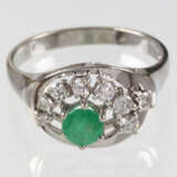 Smaragd Ring mit Brillanten - Weissgold 585 - фото 1