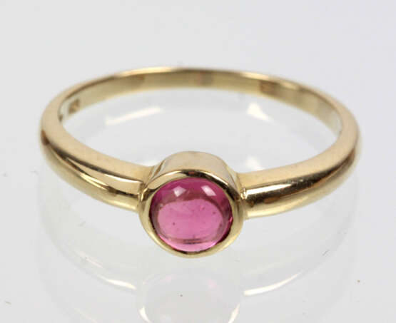 Ring mit pinkfarbenem Turmalin - Gelbgold 375 - Foto 1