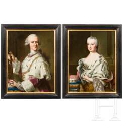 Carl Theodor von Bayern (*1724 Drogenbusch bei Brüssel; †1799 München)  und Marie Elisabeth Auguste von Pfalz-Sulzbach (*1721 Mannheim; †1794 Weinheim) - ein Paar Gemälde, deutsch, 18. Jahrhundert