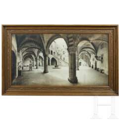 Imposantes Foto des Nationalmuseums Bargello in Florenz, wohl Italien, um 1900