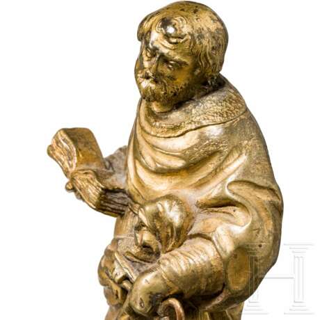 Vergoldete Petrus-Figurine, deutsch, 17. Jahrhundert - Foto 3