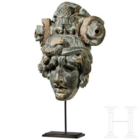 Ausdrucksstarke klassizistische Maske aus einer Boisserie, Italien, 19. Jahrhundert - Foto 1