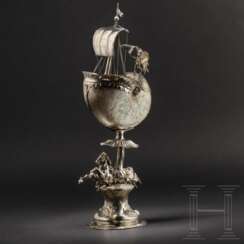 Außergewöhnlicher Nautilus-Pokal mit Hippokamp, flämisch, 2. Hälfte 19. Jahrhundert