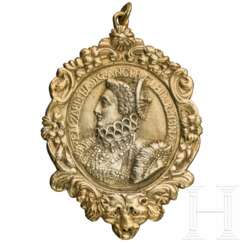 Gold-plated pendant with Portrait of Elizabeth I., England, 17./18. Century
