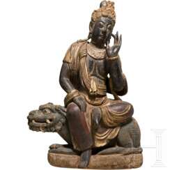 Hölzerner Buddha, China, 18./19. Jahrhundert