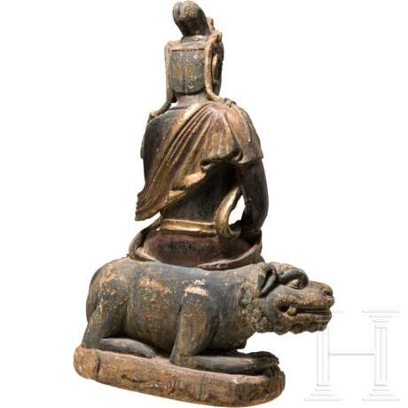 Hölzerner Buddha, China, 18./19. Jahrhundert - Foto 3