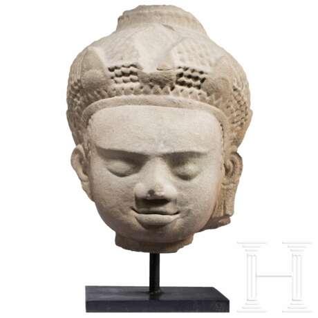 Überlebensgroßer Kopf eines Dvarapala, Mon-Dvaravati (Thailand), 8./9. Jahrhundert - фото 2