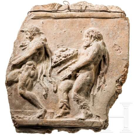 Terrakotta-Platte, sog. Campana-Relief, mit bacchischer Szene, römisch, 1. - 2. Jahrhundert - Foto 1