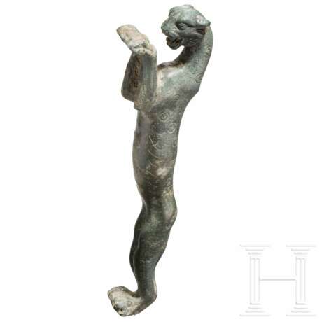 Bronzener Griff in Pantherform, römisch, 2. - 3. Jahrhundert - Foto 3