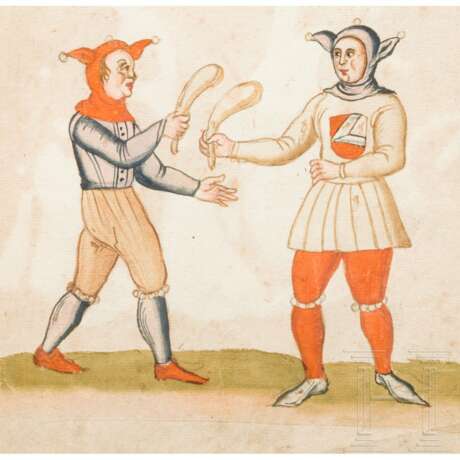 Fünf Grafiken aus einem Turnierbuch, süddeutsch, 1. Hälfte 16. Jahrhundert - Foto 7