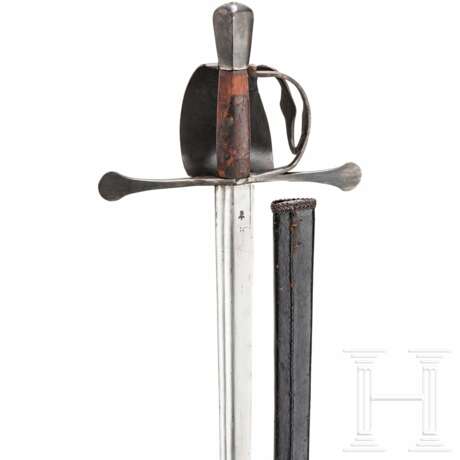 Militärisches Korbschwert mit Scheide, steirisch, Ende 16. Jahrhundert - Foto 4