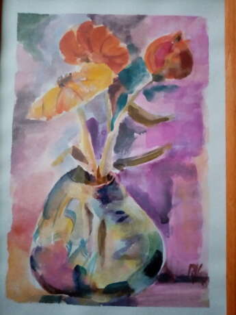 Натюрморт Paper Watercolor Expressionism Still life 2020 - photo 1