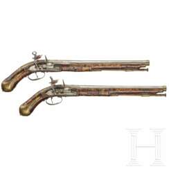 Ein Paar Miquelet-Pistolen, Caltrani in Gardone Val Trompia, 1. Hälfte 18. Jahrhundert