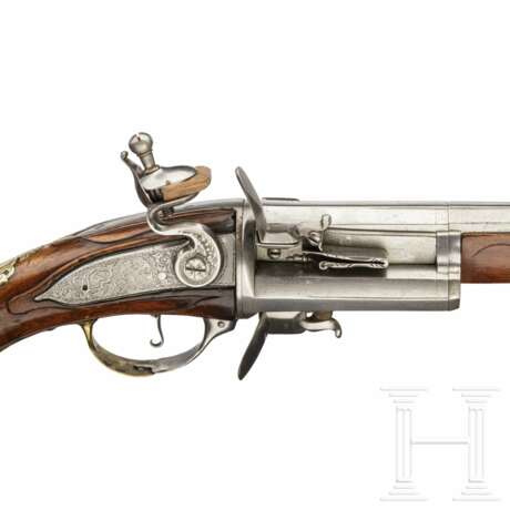 Dreischüssiger Steinschloss-Revolver, deutsch/flämisch, um 1730 - Foto 4