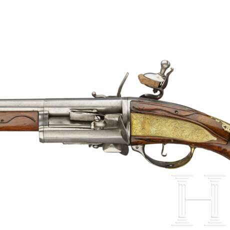 Dreischüssiger Steinschloss-Revolver, deutsch/flämisch, um 1730 - Foto 7