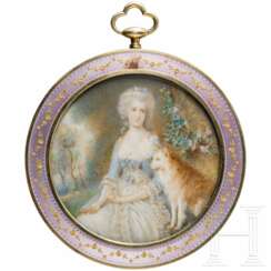Portrait der Marie-Antoinette von Österreich-Lothringen, Miniatur auf Elfenbein, mglw. Ende 18. oder 19. Jahrhundert