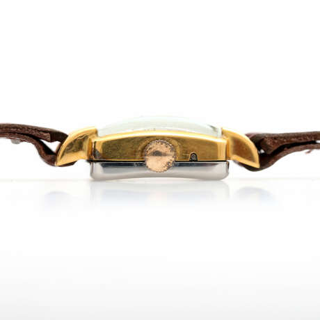 ASTROLUX Vintage Armbanduhr mit Kalender und Mondphase, ca. 1950/60er Jahre. Boden Stahl/Gehäuse vergoldet. - photo 3