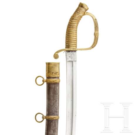 Säbel M 1865 für Offiziere der Infanterie, sogenannte "goldene Waffe", verliehen für Tapferkeit - Foto 5