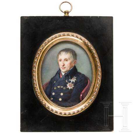 Portrait des bekannten russischen Staatsmannes Aleksei Nikolayevich Olenin (1763 – 1843), Miniatur auf Elfenbein, 1. Hälfte 19. Jahrhundert - Foto 1