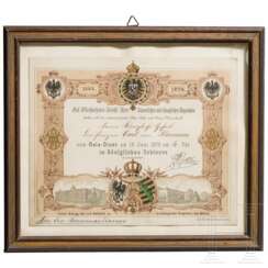 Prinz Carl von Preußen (1801 - 1883) – Einladung zum Gala-Diner, datiert 1879
