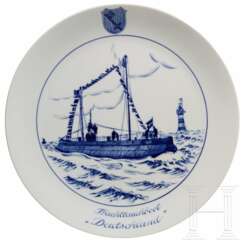 Meissen commemorative plate for the crew members of the "cargo boat, Germany"