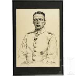 Oscar Graf (1873 - 1958) - Portrait des Pour le Mérite-Trägers Oswald Boelcke